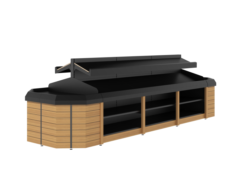 Double-Sided Double Tier 3 bay with plinth - Flat End Type 1