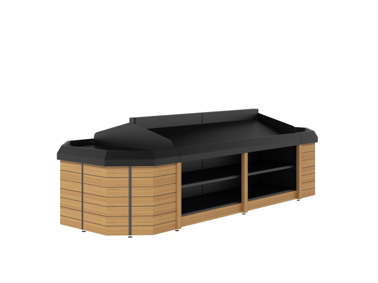 Double-Sided Single Tier 2 bay with plinth - Flat End Type 1